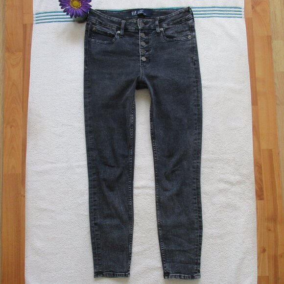 GAP Jeans Size 6/28 High Rise Universal Legging Gray Denim - Picture 6 of 13